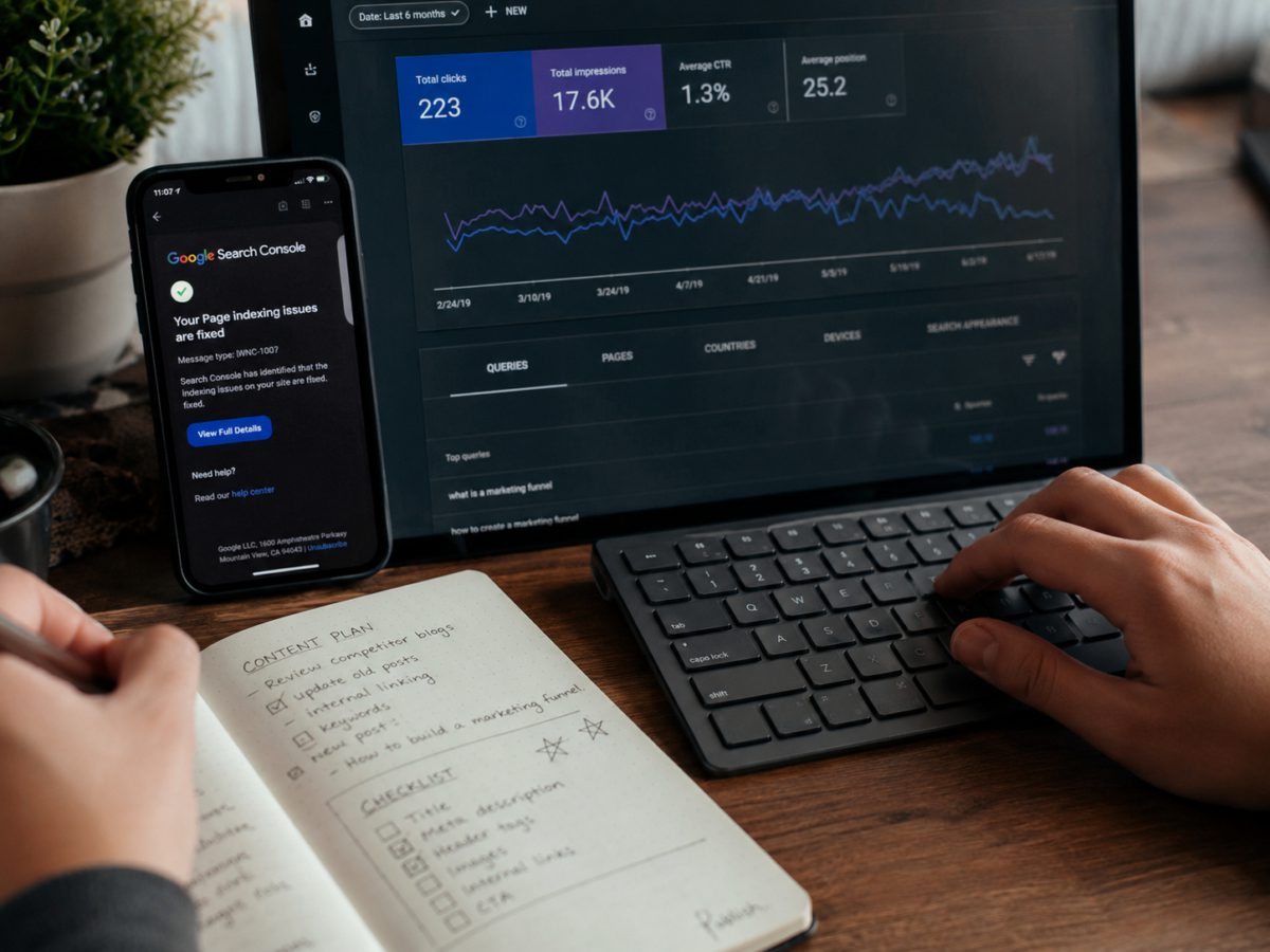 My typical day looking at stats on multiple devices and make sure digital marketing and SEO stays clean.